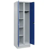 C+P Wäsche-/Kombispind Classic PLUS, Sockel, 2 Abteile, 1950x600x500mm, 7035/501 Verschluss Zylinderschloss Front RAL 5010 Enzianblau