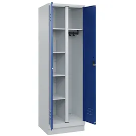 C+P Wäsche-/Kombispind Classic PLUS, Sockel, 2 Abteile, 1950x600x500mm, 7035/501 Verschluss Zylinderschloss Front RAL 5010 Enzianblau