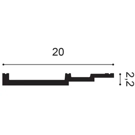 Orac Eckleiste Duropolymer SX181 200 x 2,2 x 20 cm