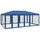 vidaXL Partezelt 6 x 4 m inkl. 10 Seitenteile Blau
