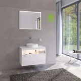 Keuco Stageline Waschtisch-Unterschrank 32863300100 80 x 55 x 49 cm, Dekor weiß, Glas weiß klar, mit Elektrik