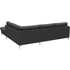 FLEXLUX Ecksofa »Fiore, L-Form, super bequem durch Kaltschaum im Sitz«, schmale Armlehnen, Füße Alu/Eiche, B/T 234/225 cm schwarz