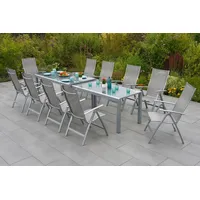 Merxx Taviano Garten-Essgruppe 11-tlg. silber/diamantbraun