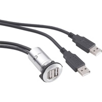 TRU Components USB-06 USB-Doppeleinbaubuchse 2.0 Buchse, Einbau 2 x