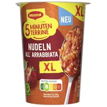 MAGGI Fertiggericht 5 Minuten Terrine XL, Nudeln All Arrabbiata, je 71g, 8 Stück