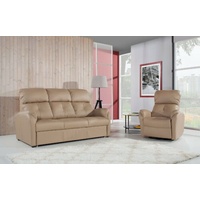 JVmoebel Schlafsofa, Design Sofa 3 Sitzer Sofa Polster Couch Dreisitzer Moderne beige