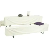 GO-DE Bierzeltgarnitur-Hussen weiß 220 x 70 x 42 cm, (70er Tisch)