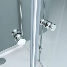 doporro Halbkreisdusche Duschkabine 100x100x190cm Glasdusche ESG-Sicherheitsglas Klarglas inkl. Easy-Clean-Beschichtung - Transparent
