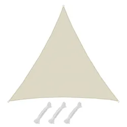 AMANKA UPF50+ UV Sonnensegel 7x7x7 Polyester Dreieck Wasserabweisend Garten Segel Beige