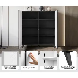 Home Affaire Highboard Phuket 120 x 128 x 39 cm Schwarz