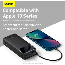 Baseus Bipow (30000 mAh, 15 W, 111 Wh), Powerbank Schwarz