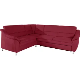 PLACES OF STYLE Ecksofa »Cardoso L-Form« Federkern, wahlweise mit Bett, Schubkasten, teilweise Relaxfunktion rot