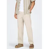 Only & Sons Schlupfhose ONSSINUS LOOSE 0007 COT LIN PANT NOOS Baumwolle mit Leinen, locker geschnitten grau L
