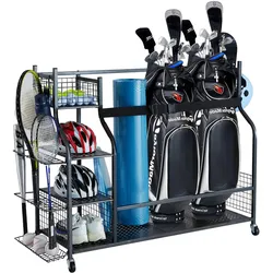 VEVRO Golf Organizer Aufbewahrung 3 Golftasche Ständer Halter Rack Schwarz