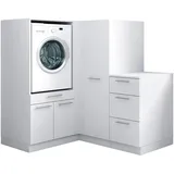 laundreezy Mehrzweckschrank-Set 150 x 162 x 68 cm Weiß