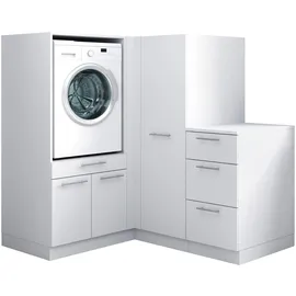 laundreezy Mehrzweckschrank-Set 150 x 162 x 68 cm Weiß