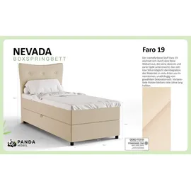panda möbel Boxbett, Beige, Holz, Mode, 90x200 cm, Oeko-Tex® Standard 100, Schlafzimmer, Betten, Boxspringbetten