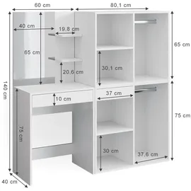 Vicco Schminktisch Isabelle Beistellschrank Kommode