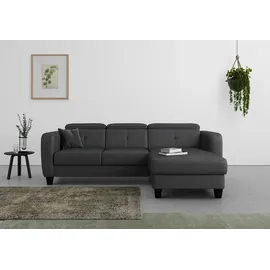sit&more Ecksofa SIT & MORE "Belluci L-Form", grau (anthrazit), B:247cm H:85cm T:170cm, Sofas, Ecksofa, inklusive Federkern, wahlweise mit Bettfunktion und Bettkasten