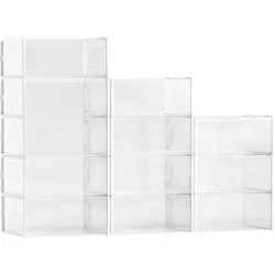 VEVOR 12 x Schuhaufbewahrungsboxen Schuhbox für US-Größe 11 Modular Stapelbar