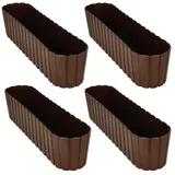 KOTARBAU Balkon Blumentopf Oval 60 x 14 x 13 cm Braun
