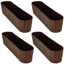 KOTARBAU Balkon Blumentopf Oval 60 x 14 x 13 cm Braun