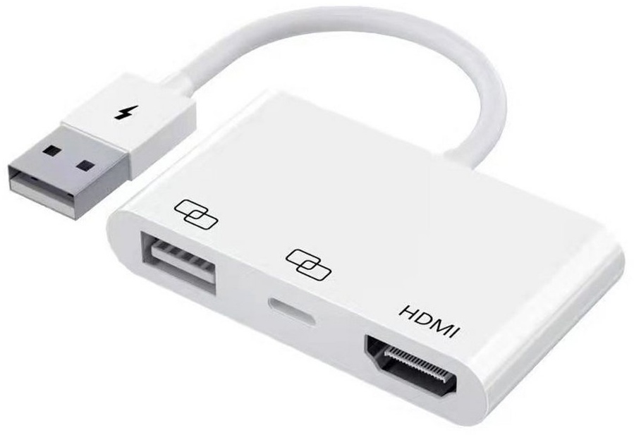 Bolwins H74C USB + Typ-C auf HDMI Video AV Adapter Konverter Smartphone Laptop Audio- & Video-Adapter weiß