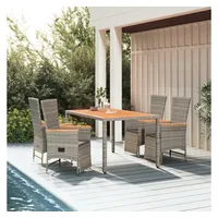 vidaXL Garten-Essgruppe 5-tlg. Grau