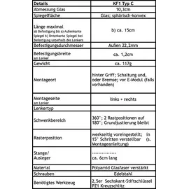 krampe spiegel Krampe, Lenkerspiegel KF1 Typ C, klappbar, Lenkeraußenklemmung, links/rechts,