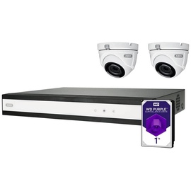 ABUS Komplett-Set Hybrid-Videorekorder 2 analogen Mini-Dome-Kameras