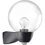 ESYLUX Außenwandleuchte Glas Kunststoff 21,4 cm mit Bewegungsmelder schwarz