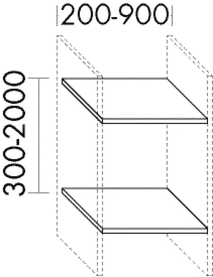 Burgbad Off.Fach+ Glasb. Sys30 PG4 Sana 600x300x200 Dunkelgrau Ultramatt, OW0600F5771 OW0600F5771