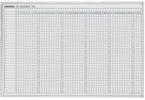 Preisvergleich Produktbild Jahresplaner JetKalender, Planungstafel, 53 Kalenderwochen, 900x600 mm, hellgrau