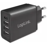 Logilink PA0221 - USB Steckdosenadapter (3x USB-A, 1x USB-CTM) 27W für Smartphones/Tablets/eBooks/etc. - Überlast-, Überspannungs-, Überhitzungs-, Überlade- und Kurzschlussschutz, FastCharge