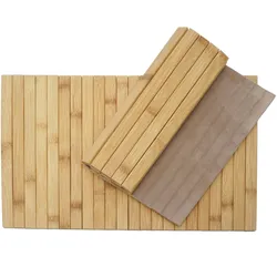 Mendler 2-teiliges Tischset HWC-E72, Platzdeckchen Tischmatte Platzset, Bambus abwaschbar flexibel 45x30cm