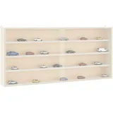MOBCANT Sammlervitrine aus Holz mit Türen 80x8,5x37 cm, Wandregale Bilderleiste Hängeregal Bücherregal Wand Verwendbar für Arbeitszimmer Waschküche Schlafzimmer Badezimmer