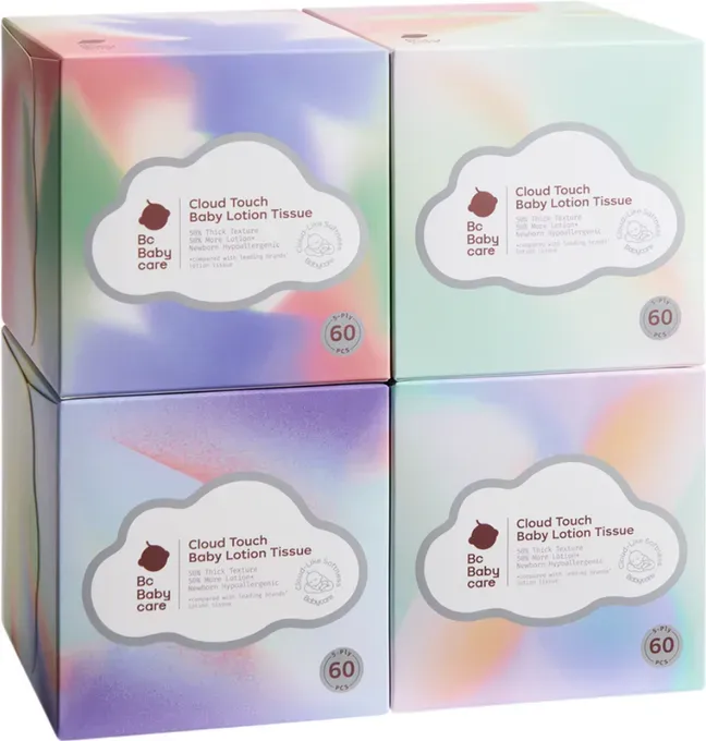 Bc Babycare Lotion Tissue 4 × 60 = 240 Stück, 5-lagig