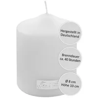 Fink Stumpenkerze 10 cm weiß