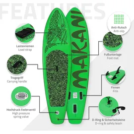 ECD Germany SUP Board Makani 320 x 80 x 15 cm grün