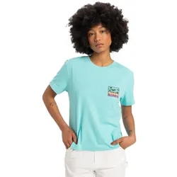Funktionstop QUIKSILVER "Standard", Damen, Gr. XS, blau (aqua sky), [Hauptstoff] 100% Bio-Baumwolle, Tops