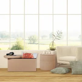 Relaxdays Polsterbank Kunstleder Beige 37,5 x 76,5 x 38,5 cm
