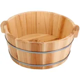 Fußbadewanne aus Holz, Holz-Fußeimer, Praktische Fußwanne Pediküre-Schalen, Fußwanne Lärche, Wood Footbath, Wooden Foot Soaking Bath Basin, Baths Feet Soaking Tub für Hause Fußbad, 16x36cm A