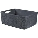 Curver Juliet Jutekorb aus 100% recyceltem Kunststoff, rechteckig, 12 l, dunkelgrau, M