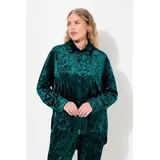 Ulla Popken Hemdbluse in tannengrün | Gr.: 54-56