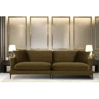 Home Affaire Big-Sofa HOME AFFAIRE "Cozy elegantes Designsofa, Maße B/T/H: 252/97/80 cm", gelb (senf), B:252cm H:80cm T:97cm, Samtoptik (100% Polyester);Struktur (100% Polyester), Sofas, Big-Sofa, mit losen Kissen und Metallbeinen