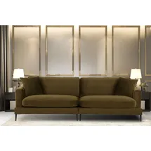 Home Affaire Big-Sofa HOME AFFAIRE "Cozy elegantes Designsofa, Maße B/T/H: 252/97/80 cm", gelb (senf), B:252cm H:80cm T:97cm, Samtoptik (100% Polyester);Struktur (100% Polyester), Sofas, Big-Sofa, mit losen Kissen und Metallbeinen