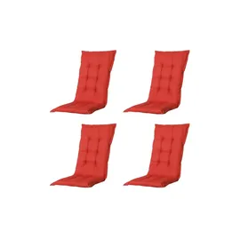 PROGARDEN Tampa Klappsessel 60 x 61 x 109 cm weiß inkl. 4 x Auflage rot