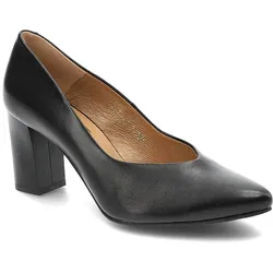 Schwarze Halbschuhe Clasicco Elegante Lederschuhe Mit Absatz, 37