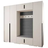 ABIKS MÖBEL Kompaktgarderobe INOVA 1 SATZ 8 Möbelset, Garderobe mit Kleiderstange und Regalen schwarz