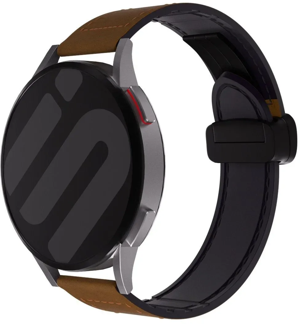 Strap-it Honor Magic Watch 2 Armband Leder für Honor Magic Watch 2 - 46mm - Dunkelbraun - Dornschließe